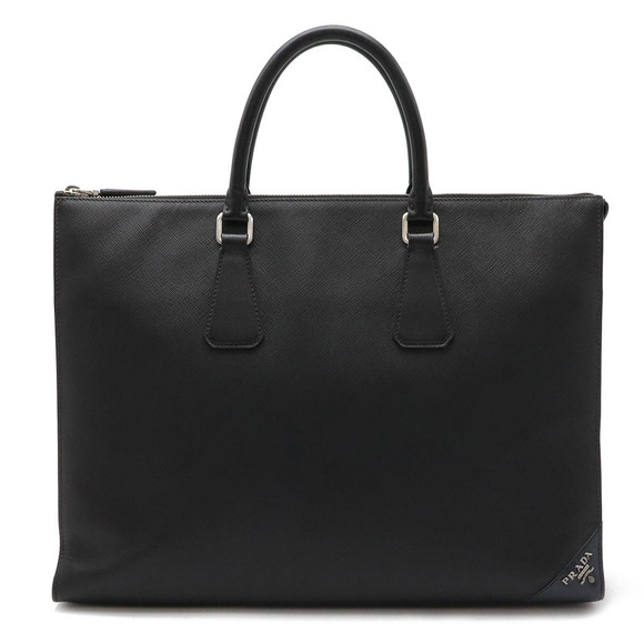 Prada Nero Black leather document briefcase business bag SAFFIANO - Picture 1 of 8